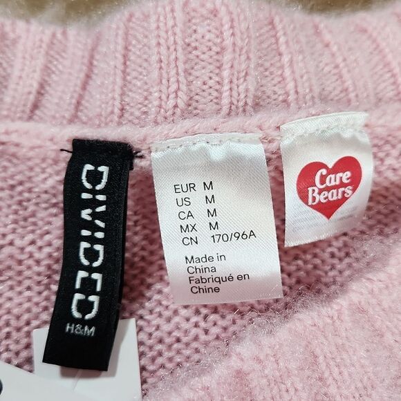 🔸️NWT H&M Divided Pink Care Bear Lightweight Soft Long Sleeve Sweater Medium - Picture 13 of 15